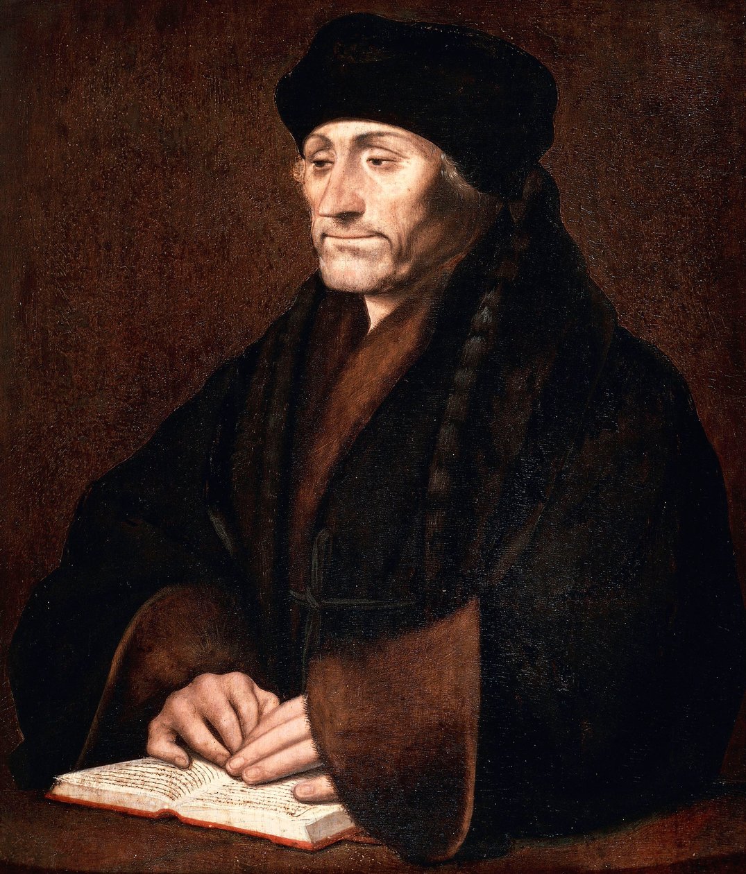 Muotokuva Desiderius Erasmuksesta tekijältä Hans Holbein der Jüngere