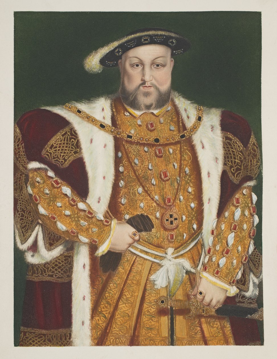 Henry VIII:n (1491-1547) muotokuva 49-vuotiaana, pub. 1902 tekijältä Hans Holbein der Jüngere