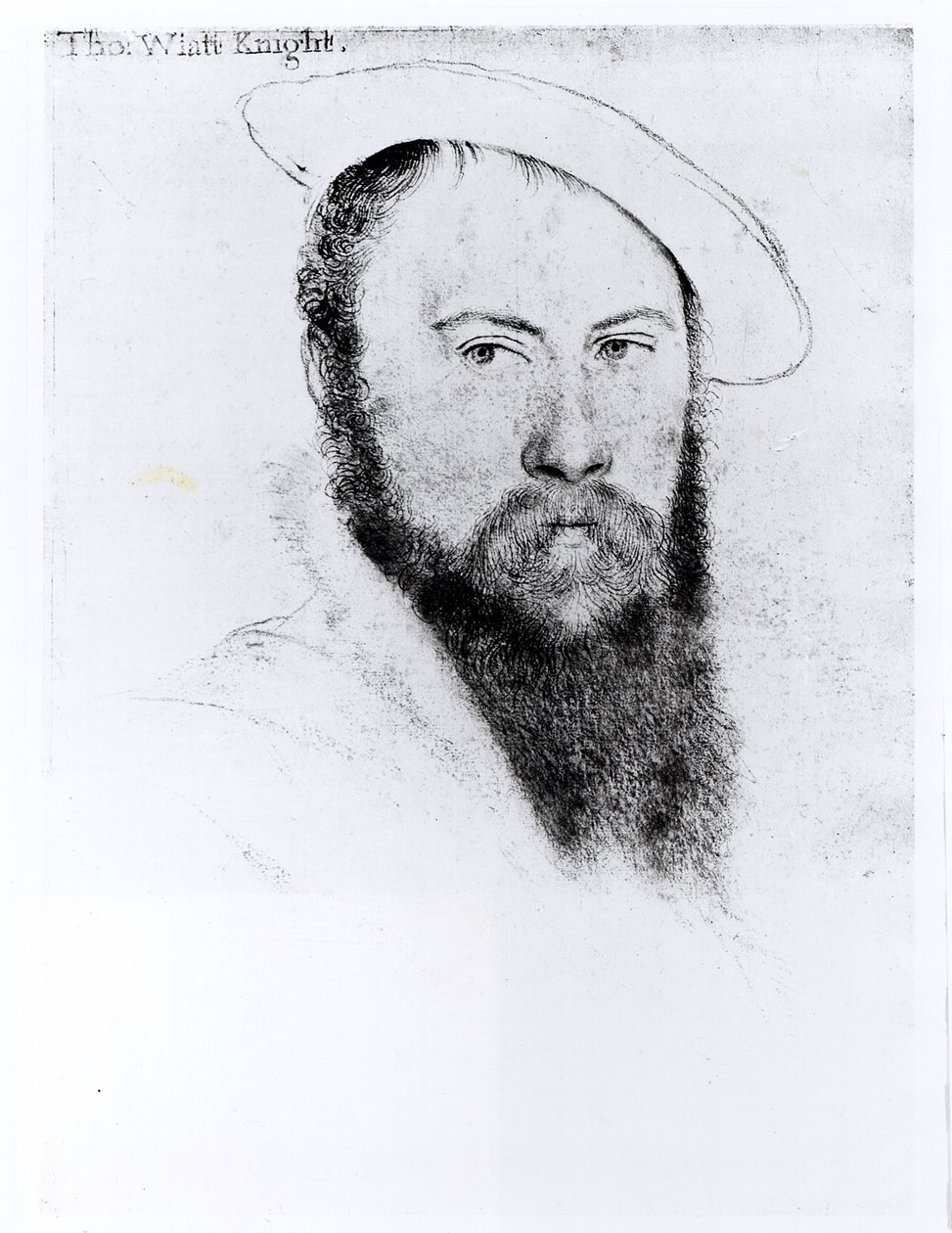 Muotokuva Sir Thomas Wyatt nuoremmasta (noin 1521-54) (lyijykynä ja hiili paperille) tekijältä Hans Holbein der Jüngere