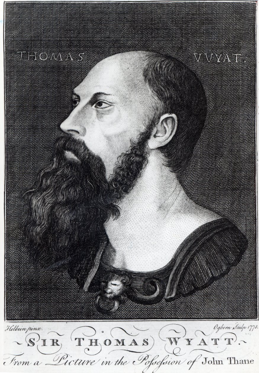 Ogbornin kaivertama Sir Thomas Wyatt nuoremman (n. 1521-54) muotokuva, 1775 tekijältä Hans Holbein der Jüngere