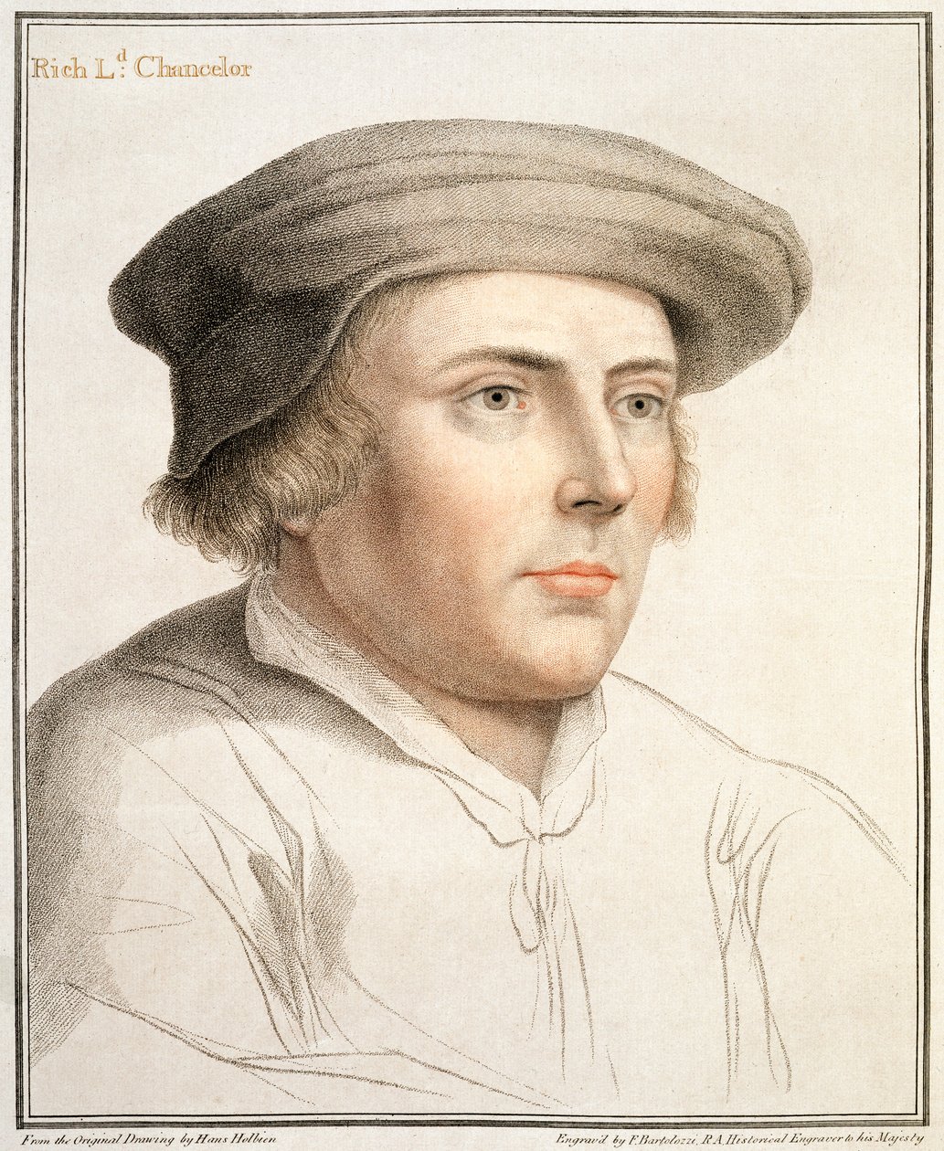 Richard Rich, ensimmäinen paroni Rich (n.1496-1567), kaivertaja Francesco Bartolozzi (1727-1815). tekijältä Hans Holbein der Jüngere