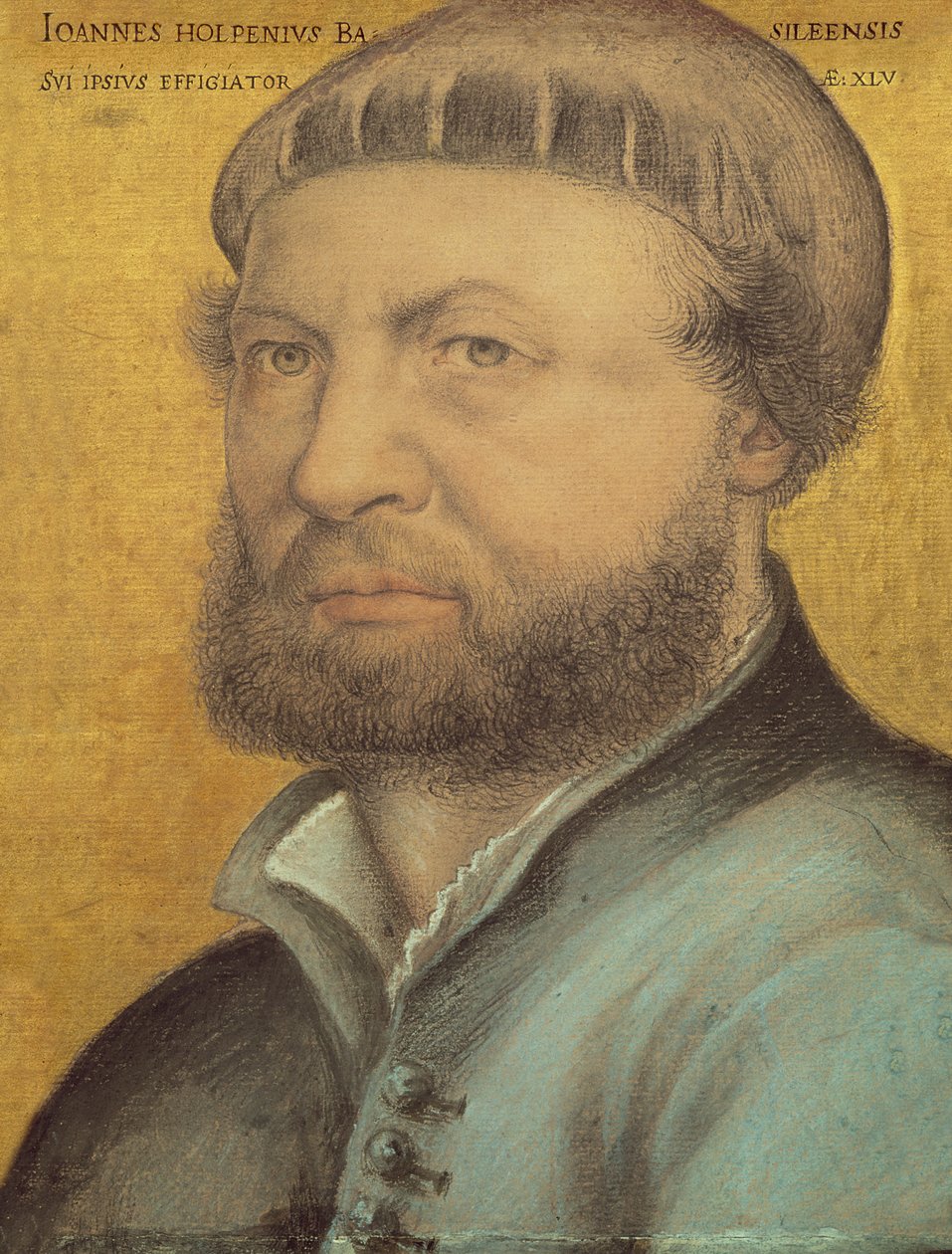 Omakuva, 1542 (pastelli paperille) tekijältä Hans Holbein der Jüngere