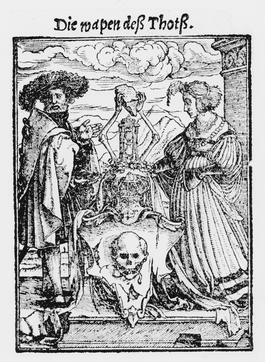 The Box of the Dead, teoksesta "Kuoleman tanssi", kaiverrus Hans Lutzelburger, n. 1538 tekijältä Hans Holbein der Jüngere