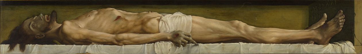 Kuollut Kristus, 1521 (tempera paneelissa) tekijältä Hans Holbein der Jüngere