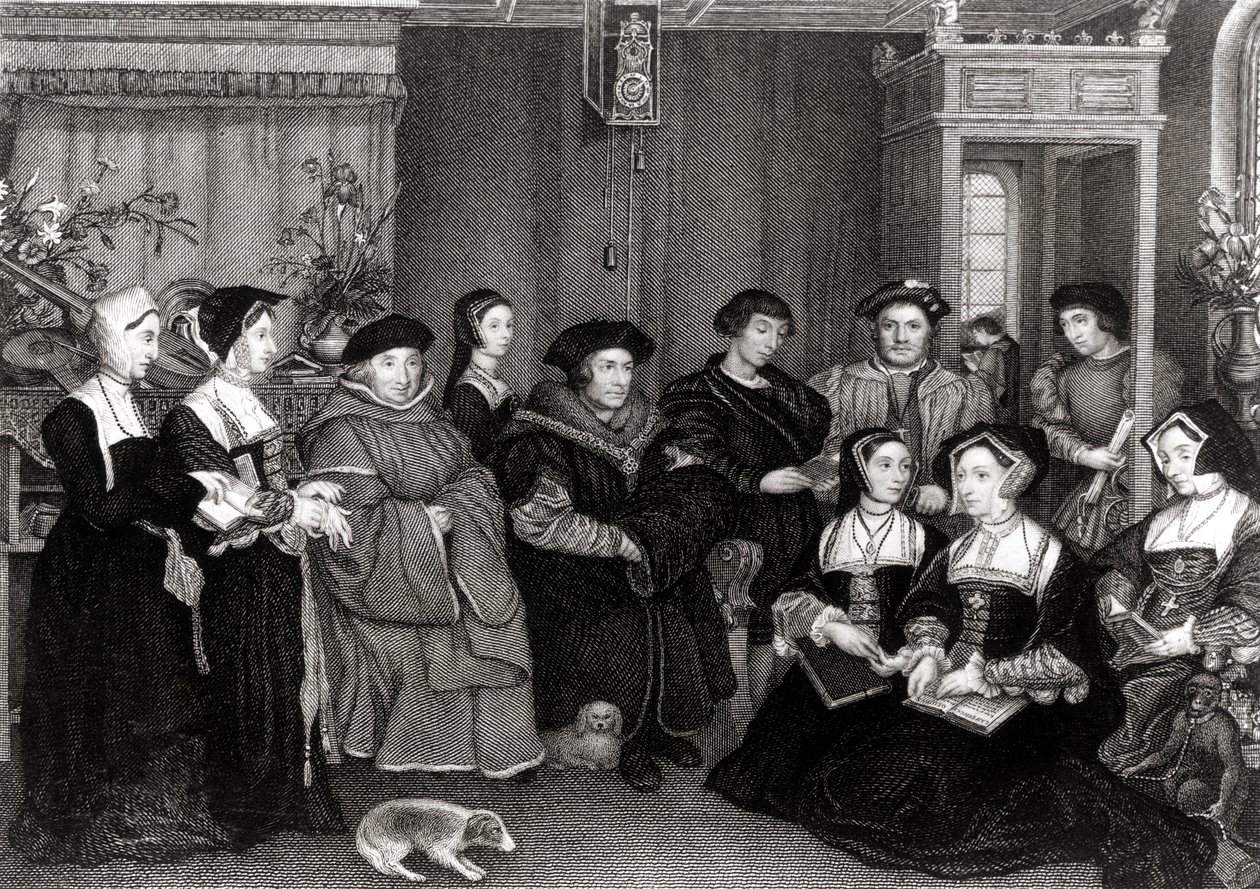 Thomas Moren (1478-1535), Englannin liittokanslerin perhe tekijältä Hans Holbein der Jüngere