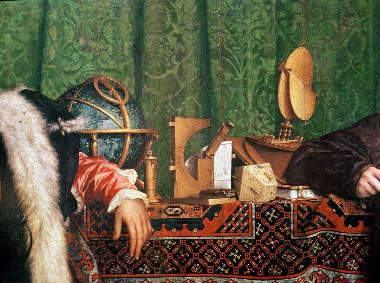 Suurlähettiläät, yksityiskohta tähtitieteellisistä instrumenteista, 1533 öljy paneelille yksityiskohta 4147:stä tekijältä Hans Holbein the Elder