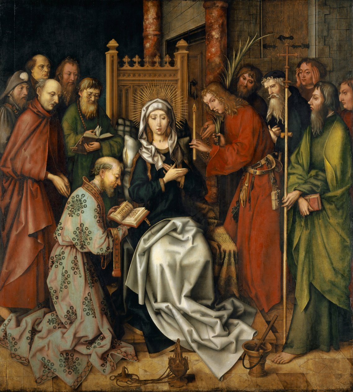 Neitsyen kuolema, dominikaanien alttaritaululta Frankfurtissa, 1501 tekijältä Hans Holbein the Elder