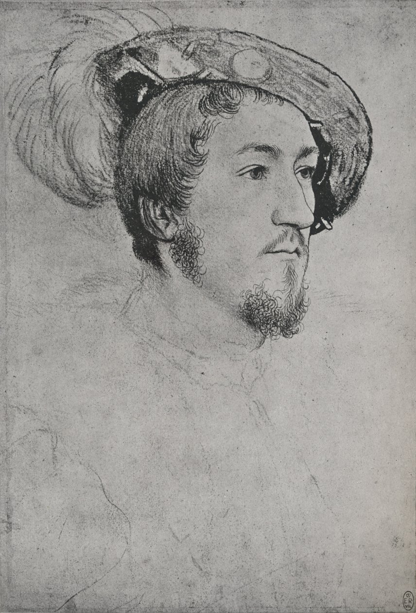 A Gentleman: Tuntematon, c1532-1543 1945 tekijältä Hans Holbein der Jüngere