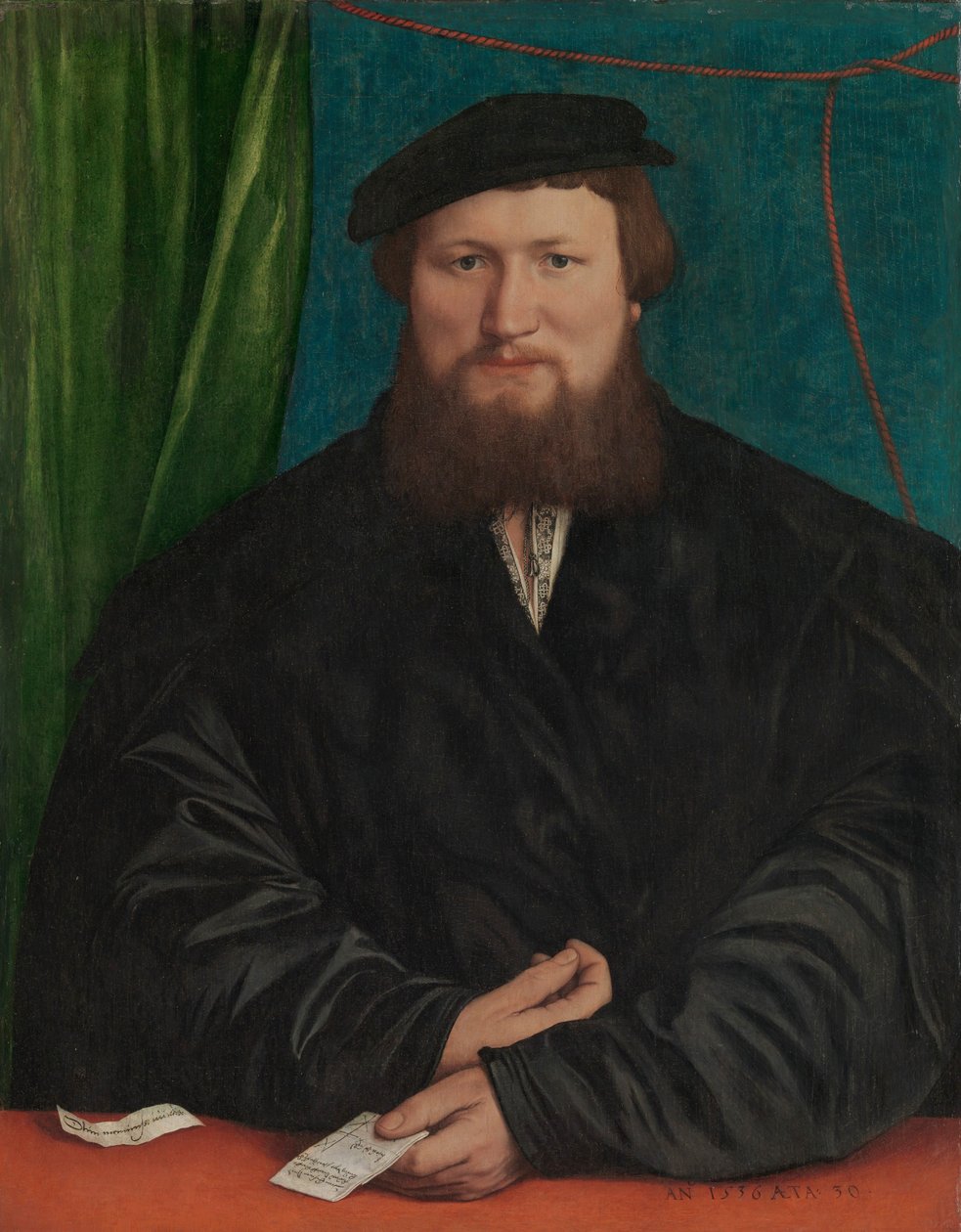 Derick Berck Kölnistä, 1536 (öljy kankaalle, siirretty puusta) tekijältä Hans Holbein der Jüngere