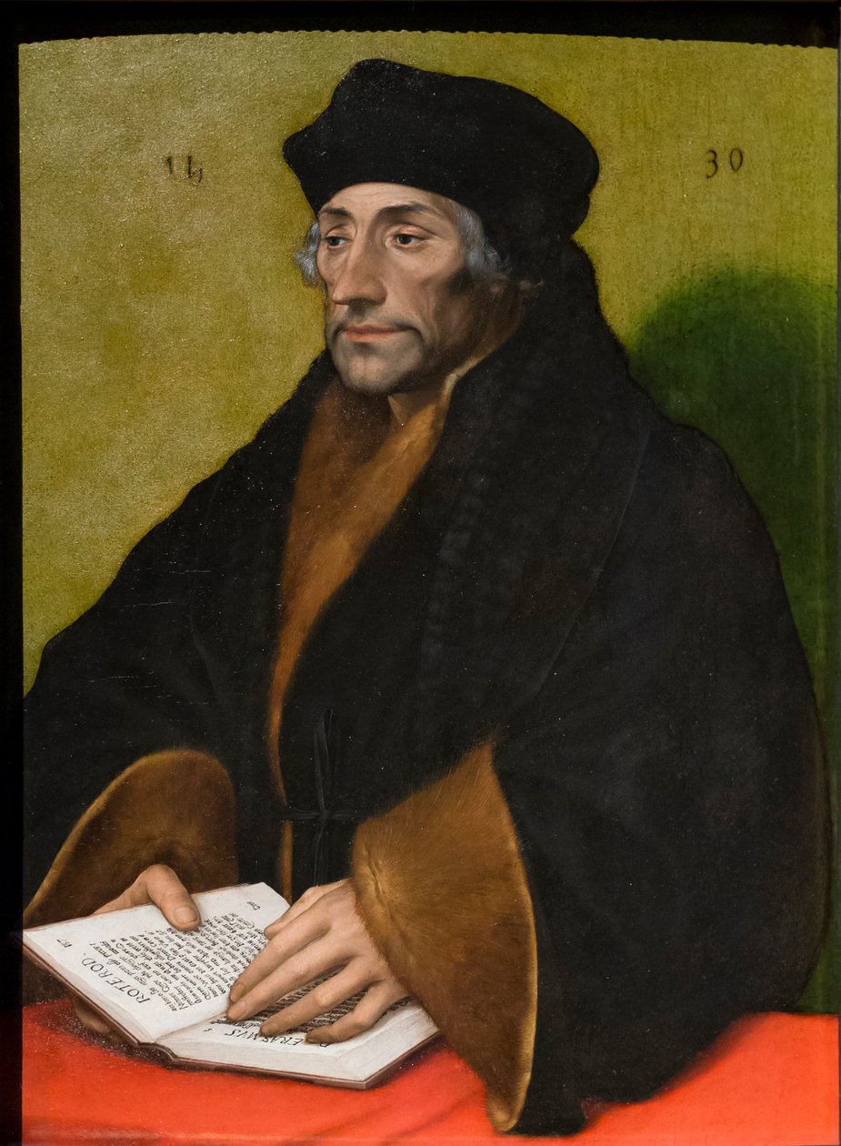 Erasmus Rotterdamilainen, noin 1530 (öljy puulle). tekijältä Hans Holbein the Younger