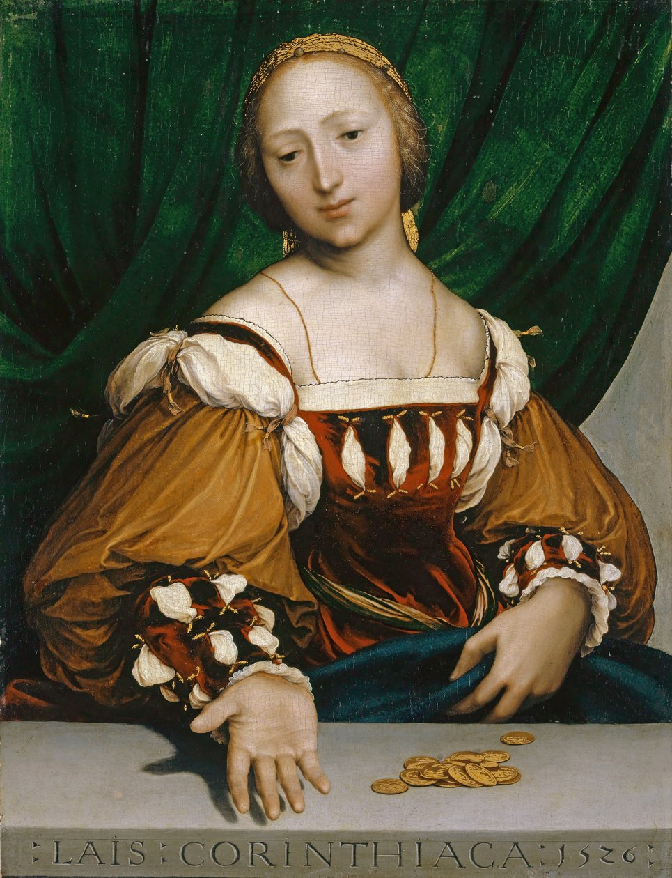 Korintin Laïs, 1526 (öljy kalkkipuulle) tekijältä Hans Holbein der Jüngere