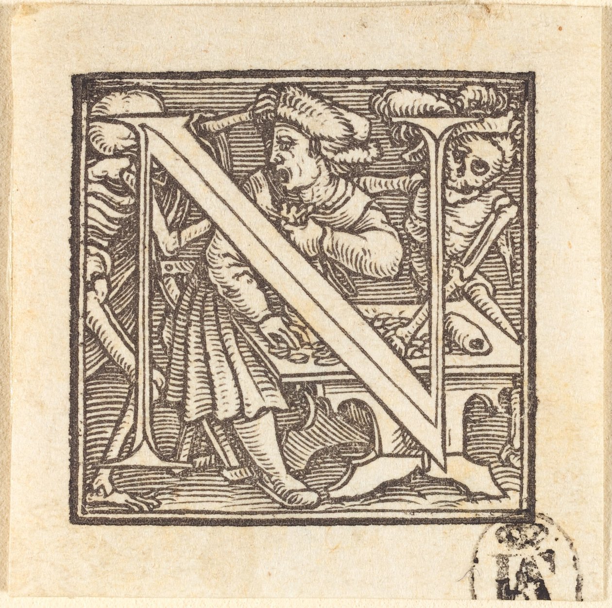 Kirjain N tekijältä Hans Holbein der Jüngere