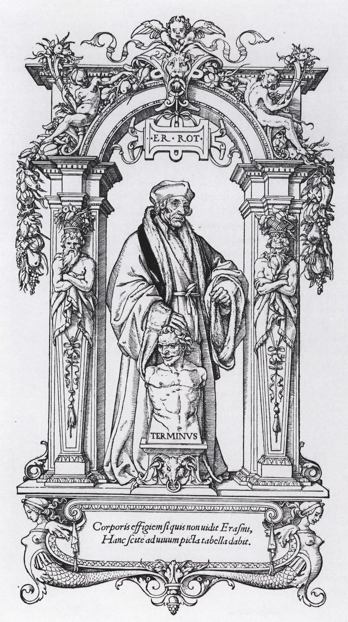 Muotokuva Erasmus Rotterdamilaisesta (Erasmus "kotelossa"). tekijältä Hans Holbein the Younger