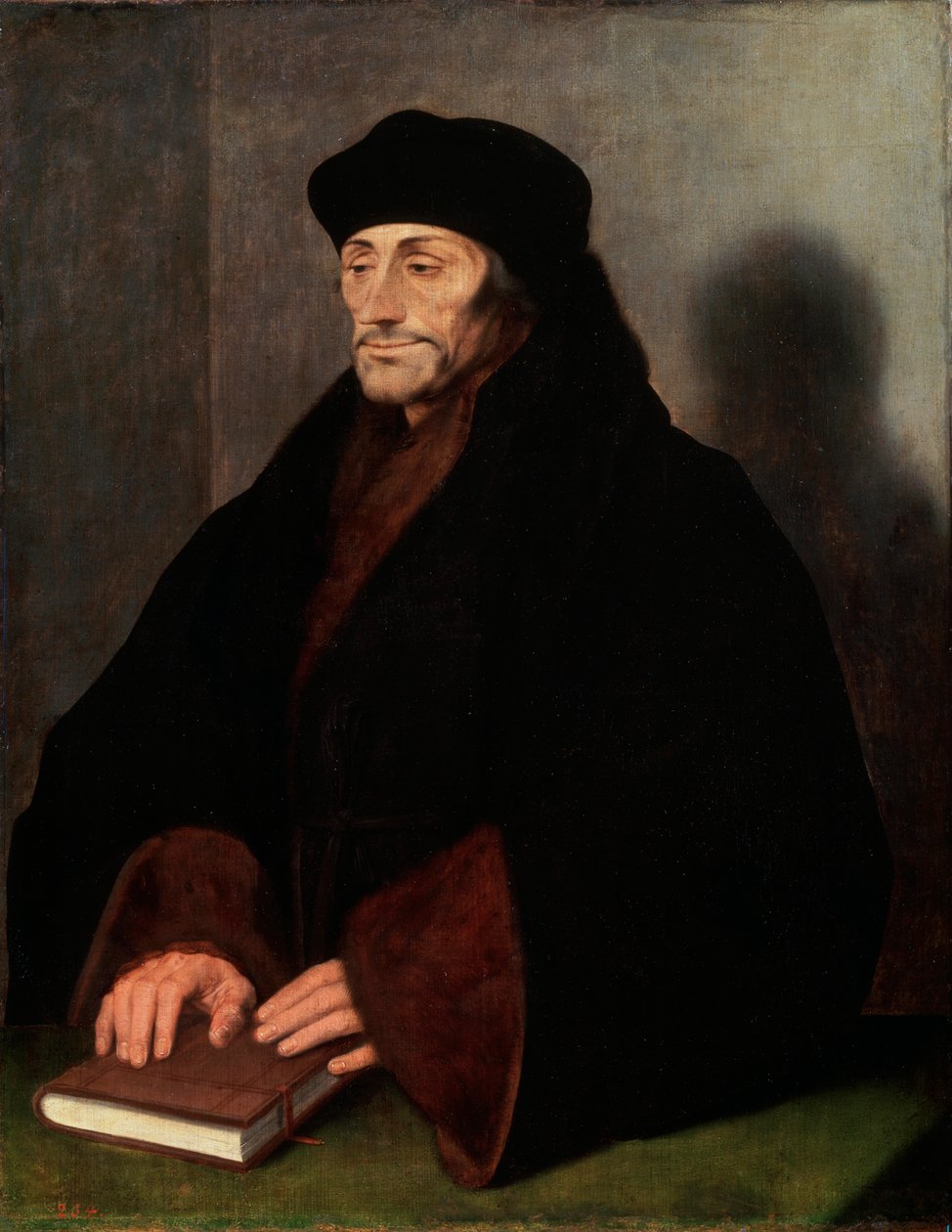 Erasmus Rotterdamilaisen muotokuva, 146669-1536, 1523 tekijältä Hans Holbein der Jüngere
