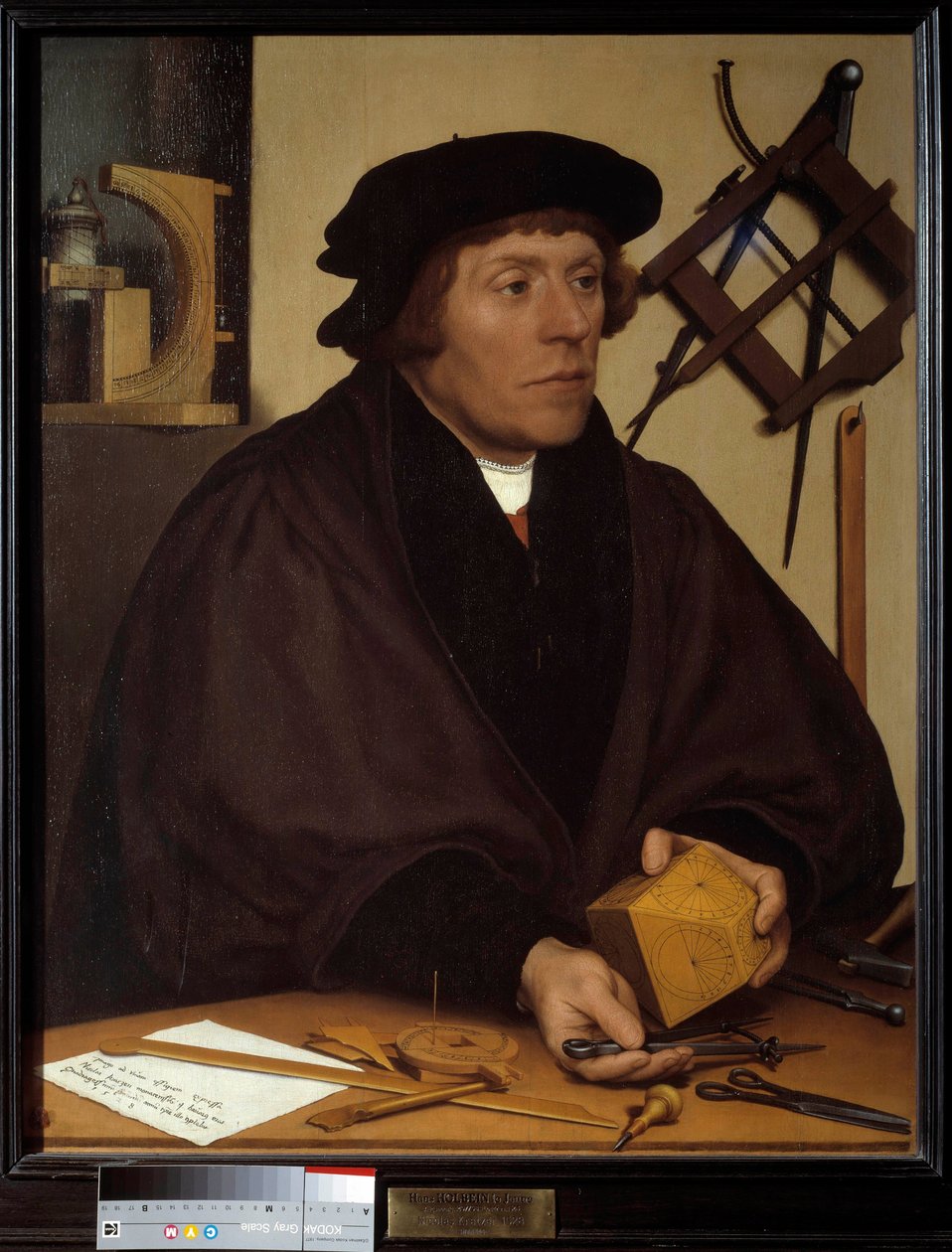 Henrik VIII:n tähtitieteilijän Nicolas Kratzerin (1487-1550) muotokuva. Hans Holbein Nuoren (1497-1543) maalaus. 16. vuosisata. Himmeä. 0,83x0,67 m. tekijältä Hans Holbein der Jüngere