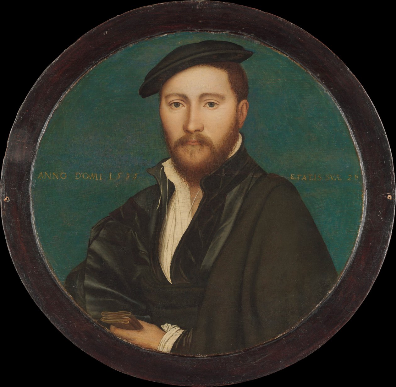 Miehen muotokuva, 1535 (öljyä ja kultaa tammella) tekijältä Hans Holbein der Jüngere