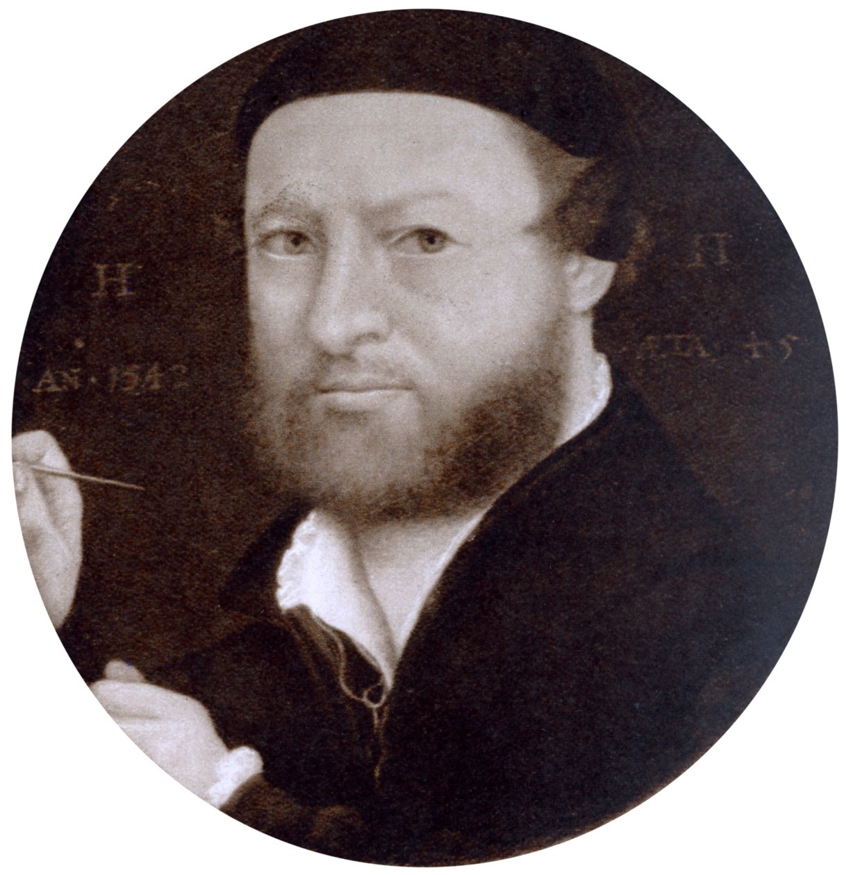 Omakuva 45-vuotiaana, 1542, 1936. tekijältä Hans Holbein der Jüngere