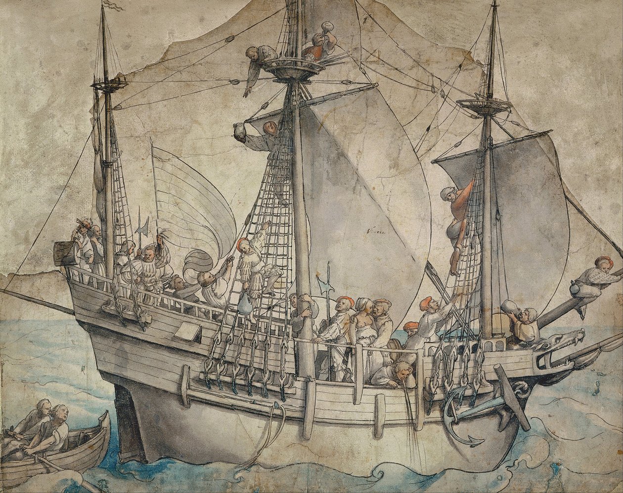 Laiva reveling Sailors, Lansquenets ja Sutleress kanssa tekijältä Hans Holbein der Jüngere