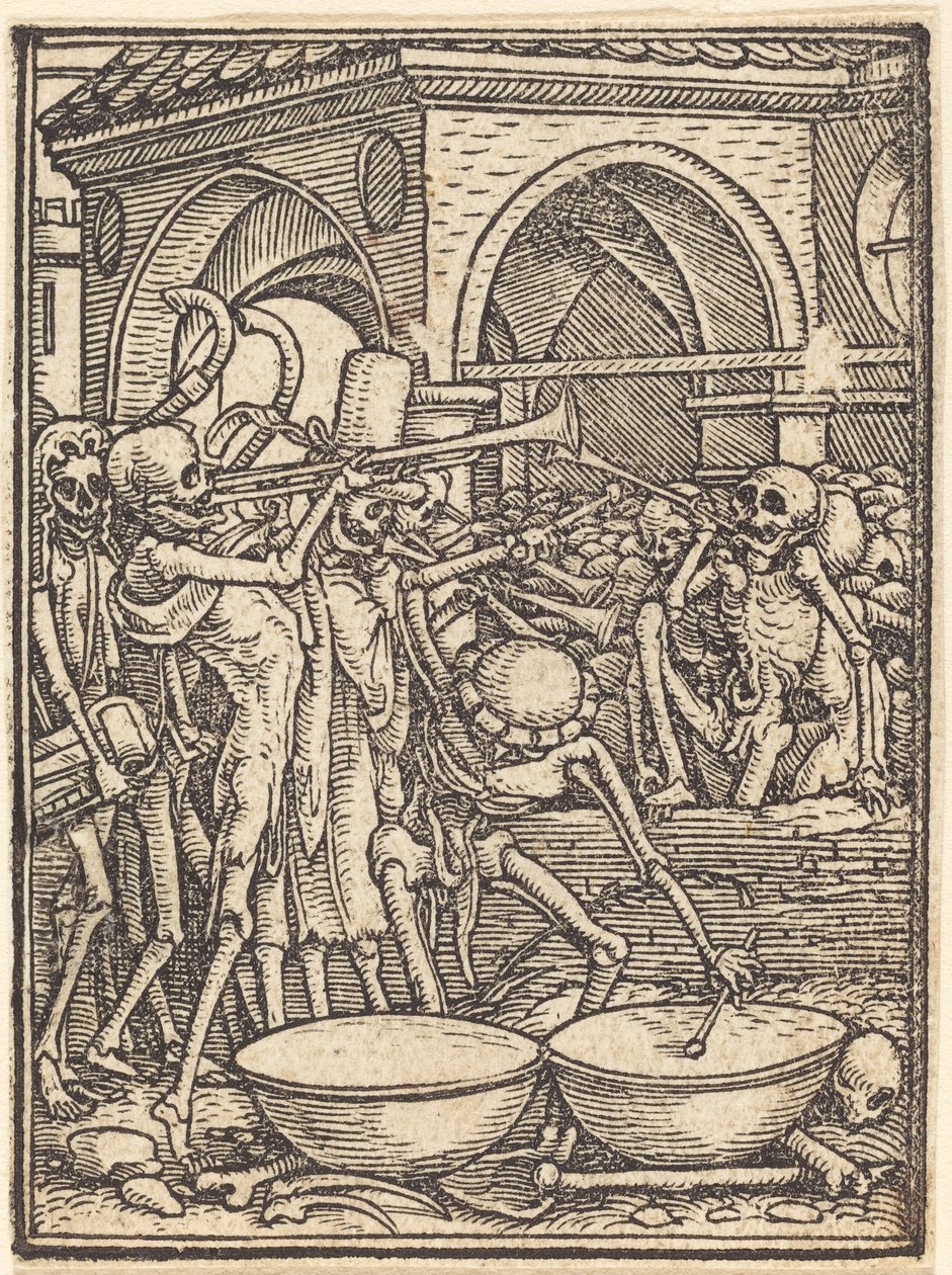 Musiikkia soittavat luurangot tekijältä Hans Holbein the Younger
