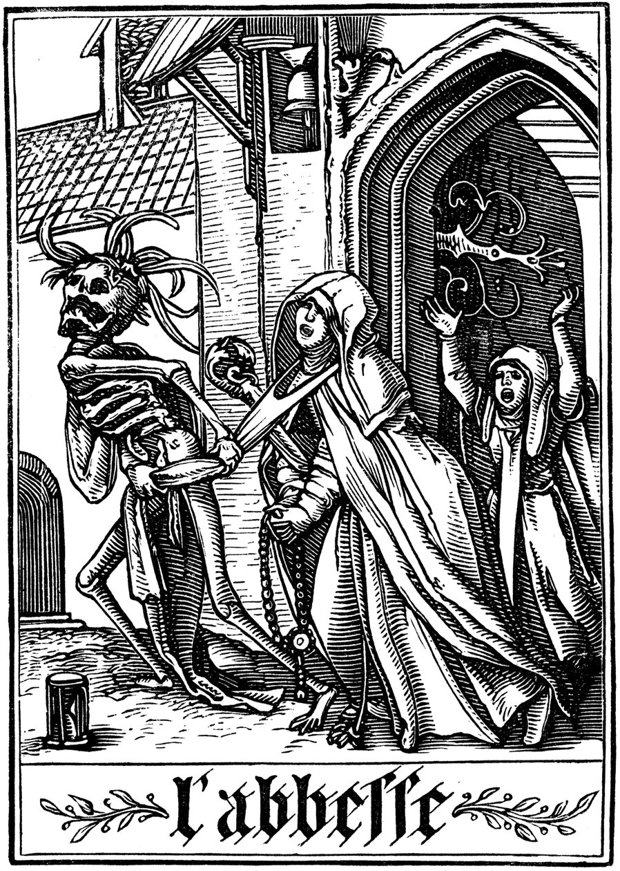 Abbess vieraili kuolemalla, 1538 tekijältä Hans Holbein der Jüngere