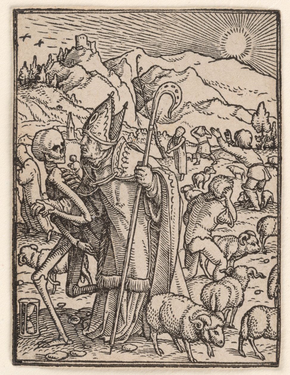 Piispa, teoksesta "Kuolemantanssi" tekijältä Hans Holbein the Younger