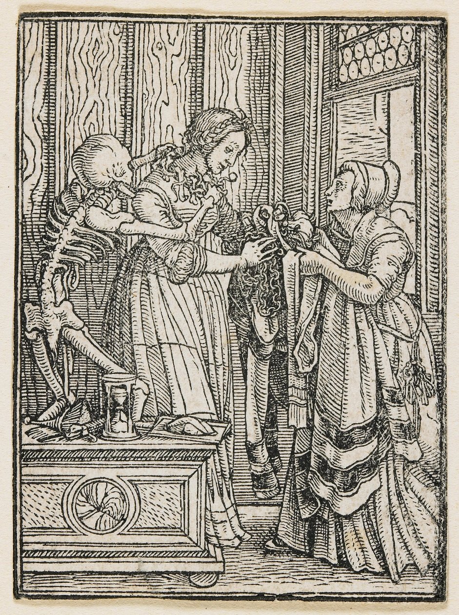 Kreivitär teoksesta ”Kuolemantanssi” (Lyon), 1538 tekijältä Hans Holbein the Younger