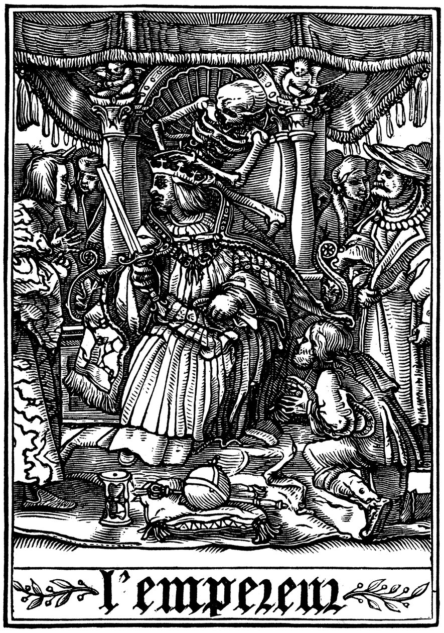 Keisari, jonka luona Kuolema vieraili, 1538 tekijältä Hans Holbein der Jüngere