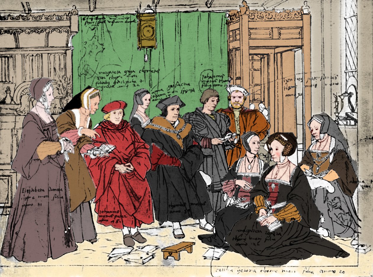 The More Family, Holbeinin luonnoksesta Baselin museossa, 1527, 1903 tekijältä Hans Holbein der Jüngere