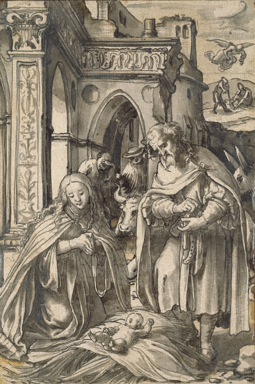 Syntymä, 1500-luvun alku tekijältä Hans Holbein der Jüngere