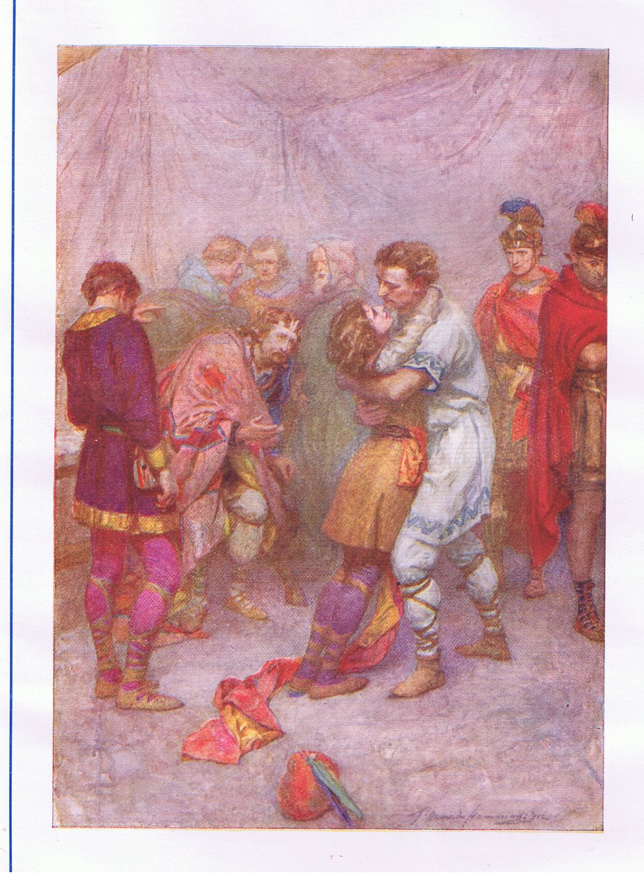 Miksi heitit aviovaimosi pois luotasi? (Cymbeline), teoksesta The Complete Works of Shakespeare, jonka on julkaissut George Harrap & Co Ltd, 1920-luku. tekijältä Hans Holbein der Jüngere