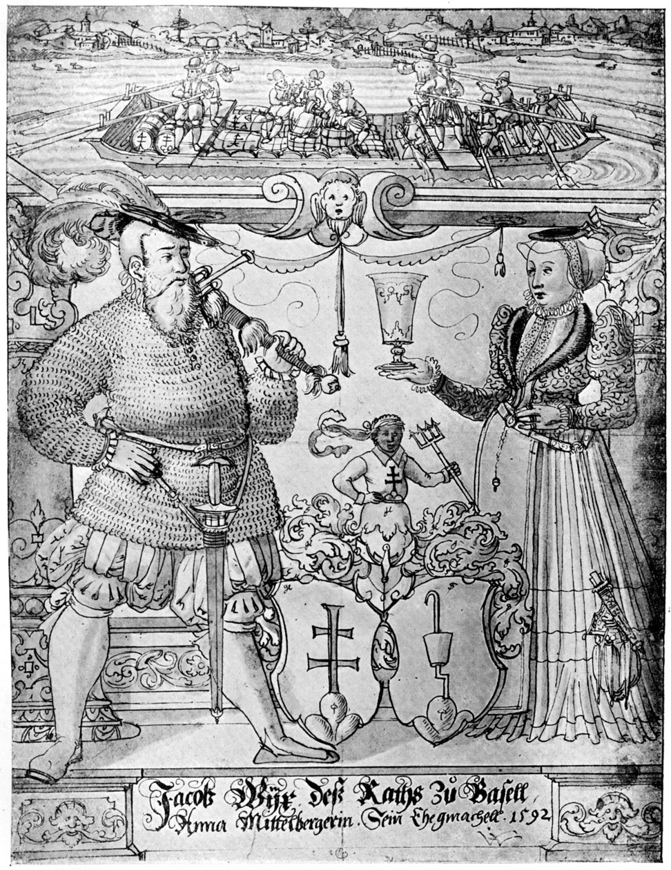 Jacob Wyx Baselista ja hänen vaimonsa Anna, 1592 1901 tekijältä Hans Jakob Plepp