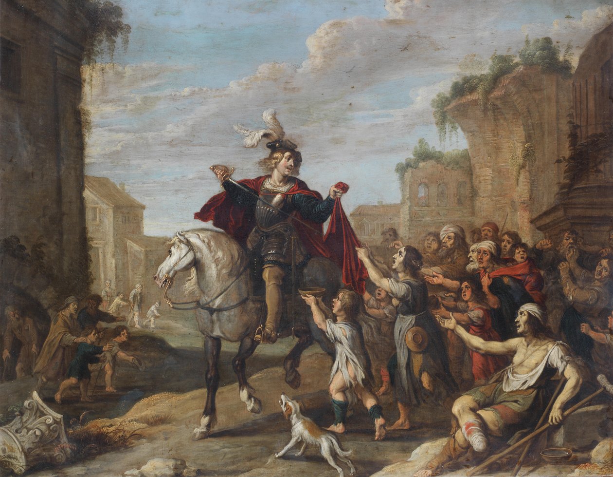 Pyhä Martin jakamassa viittaansa tekijältä Hans Jordaens III