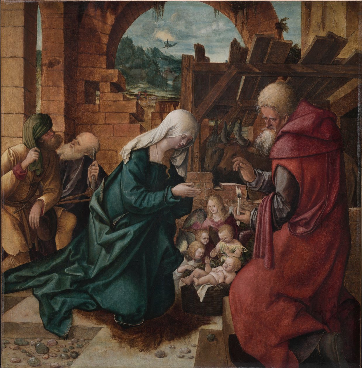Paimenten palvonta, n. 1510. tekijältä Hans Leonhard Schäufelein