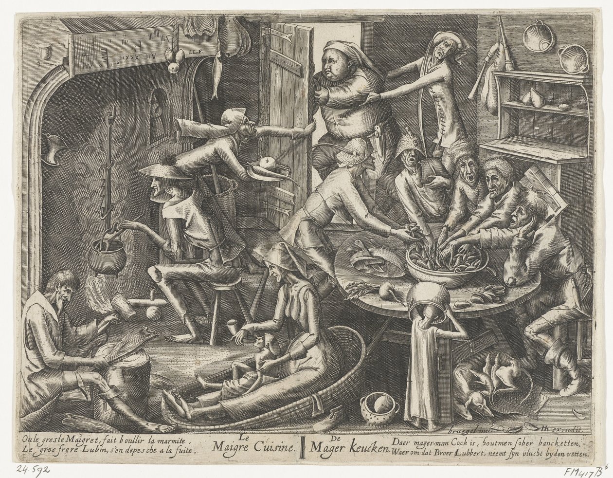 Laiha keittiö Le Maigre Cuisine / The Skinny Keucken (otsikko esineessä) tekijältä Hans Liefrinck (I)