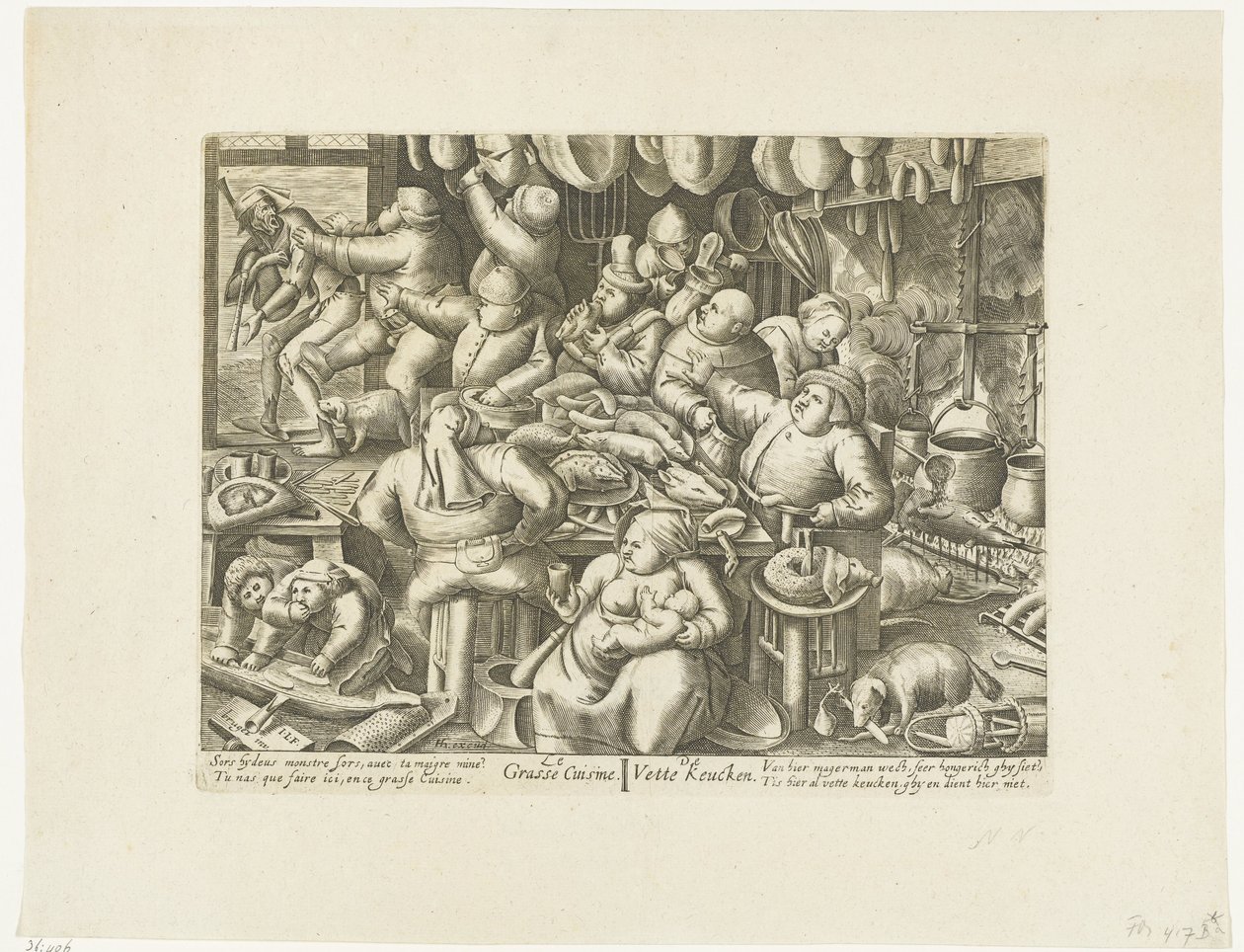 De vette keuken The Grasse Kitchen / De Vette Keuken (otsikko esineessä) tekijältä Hans Liefrinck (I)