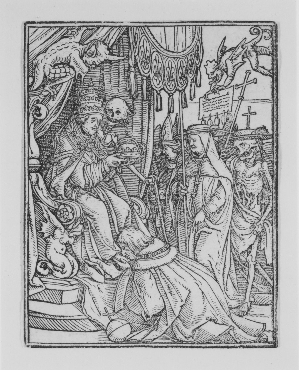 Paavi, The Dance of Death, n. 1526, julkaistu 1538. tekijältä Hans Lützelburger