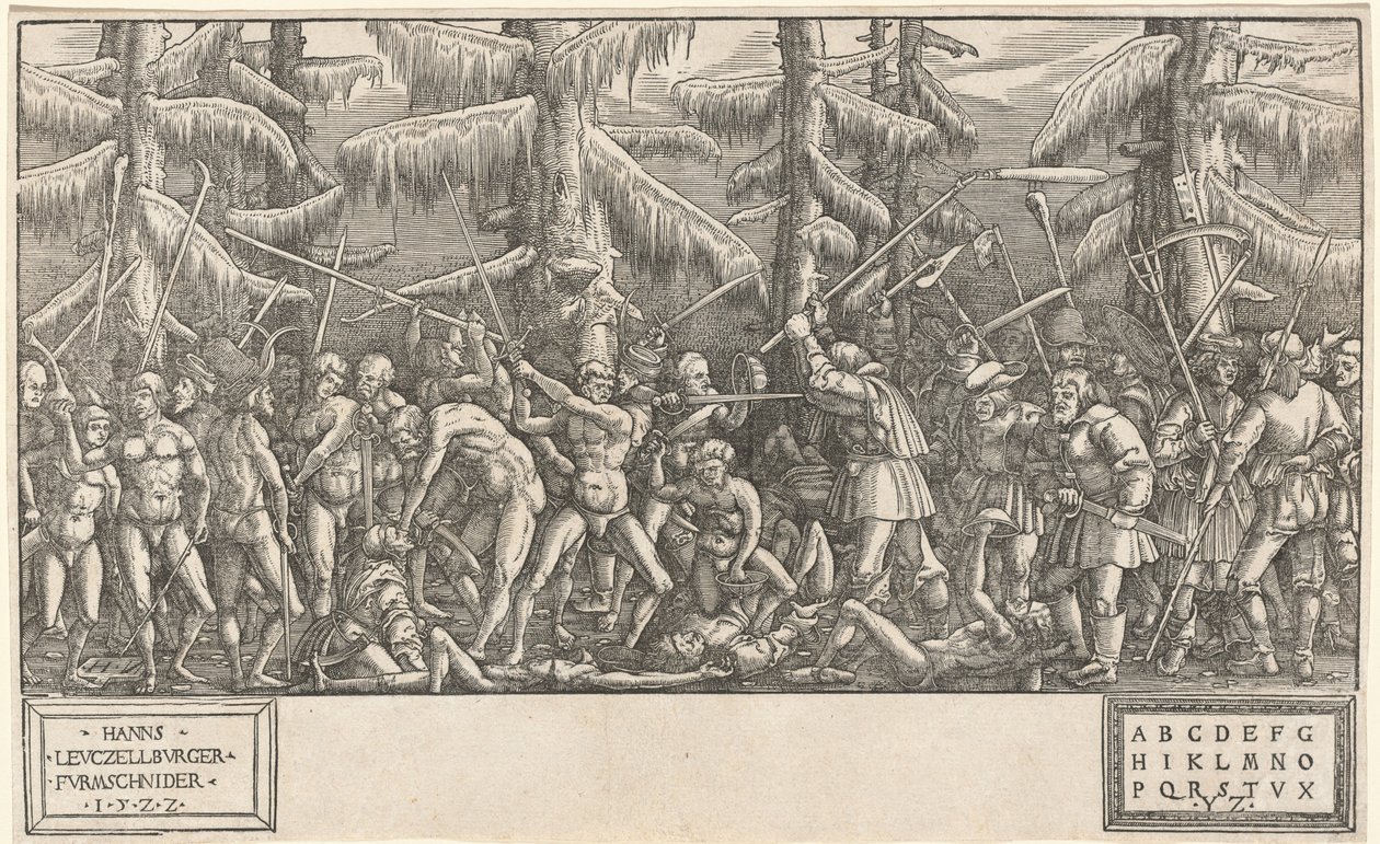 Alastomien miesten ja talonpoikien taistelu tekijältä Hans Lützelburger, after Master NH