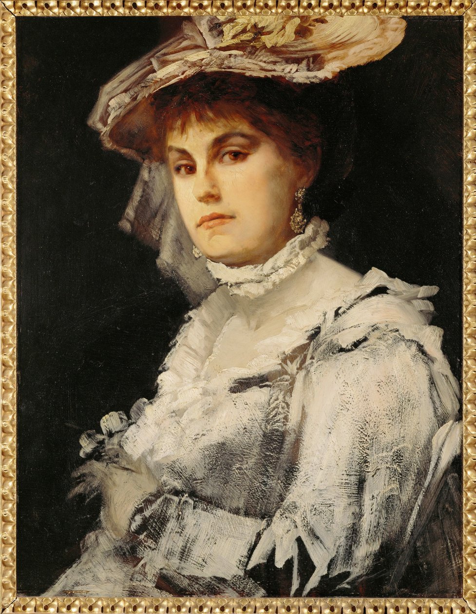 Amalie Makart, taidemaalarin ensimmäinen vaimo ... (maalaus puulle) tekijältä Hans Makart