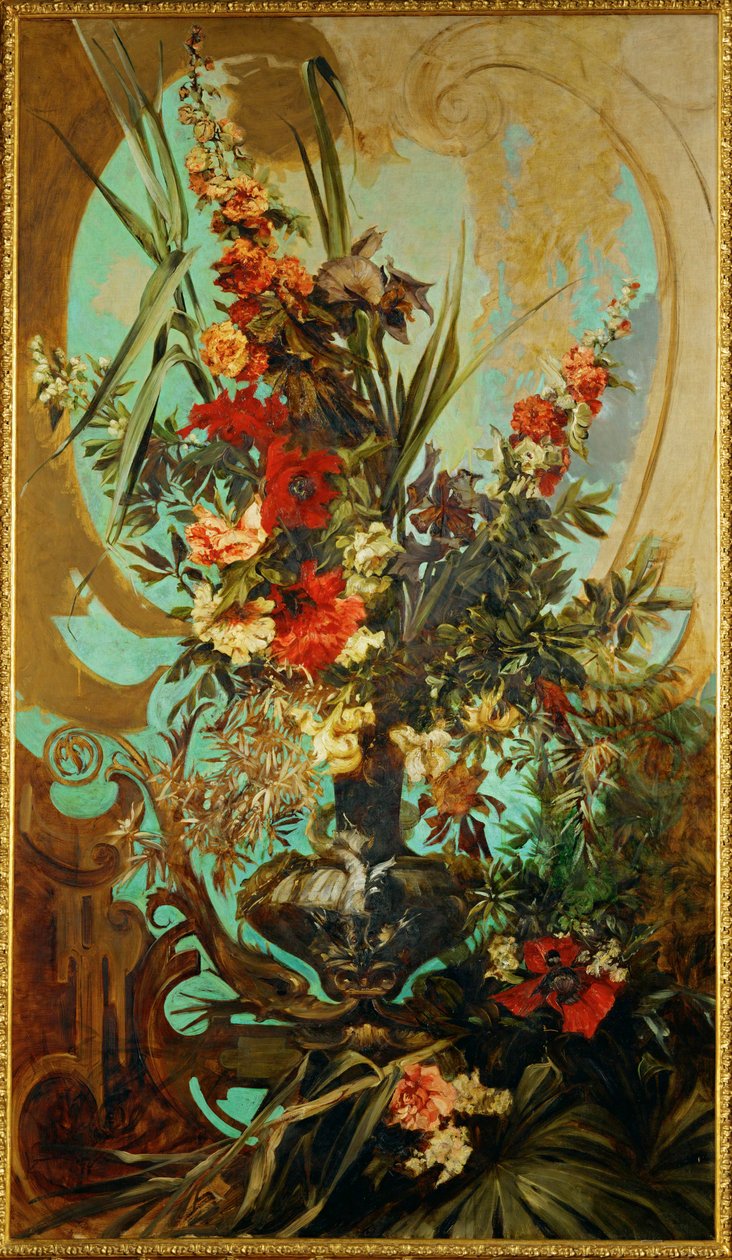 Blumenstueck - Kukka asetelma ... (maalaus kankaalle) tekijältä Hans Makart