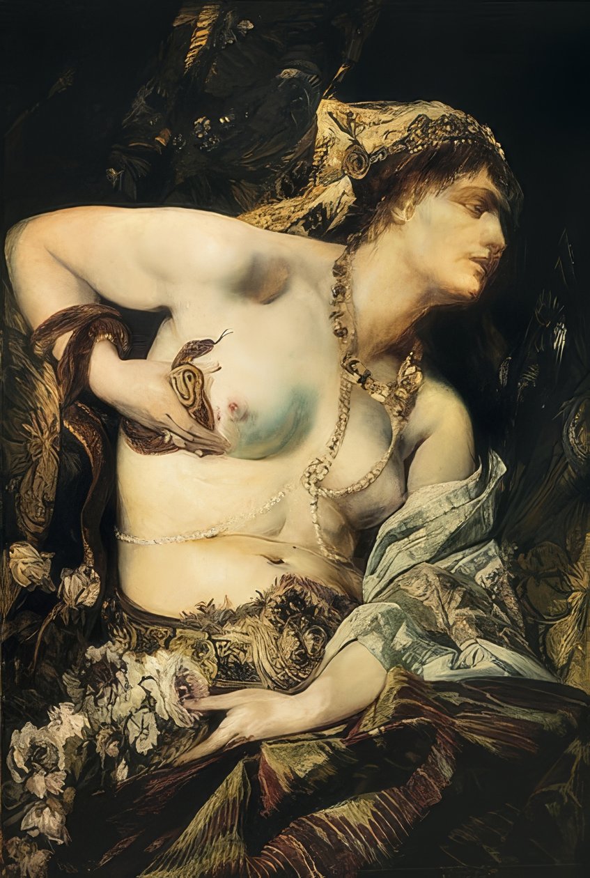 Kleopatran kuolema. 1875 tekijältä Hans Makart