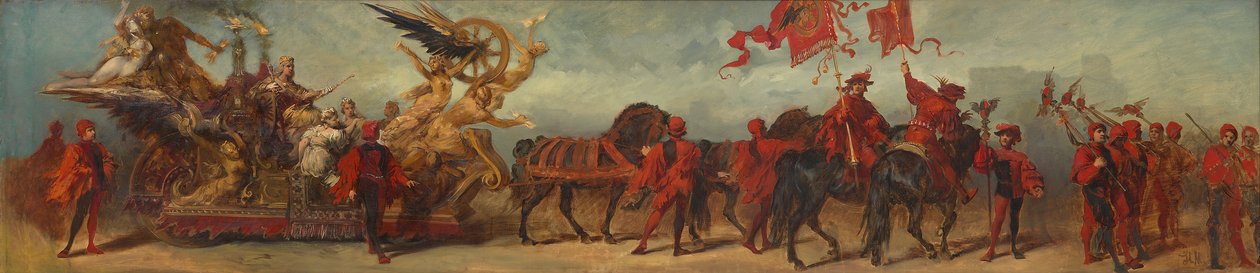 Luonnos vuoden 1879 paraatiin – Rautatietyöntekijät tekijältä Hans Makart