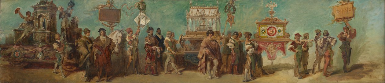 Luonnos vuoden 1879 juhlakulkueeseen - Savenvalajat ja lasittajat tekijältä Hans Makart