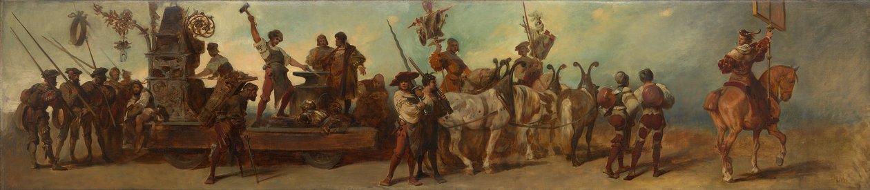 Luonnos vuoden 1879 juhlakulkueeseen - Paja tekijältä Hans Makart