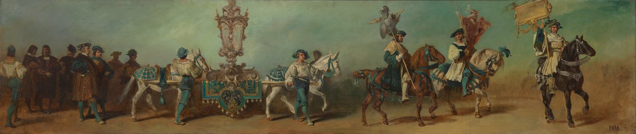 Luonnos vuoden 1879 juhlakulkueeseen - Peltisepät tekijältä Hans Makart