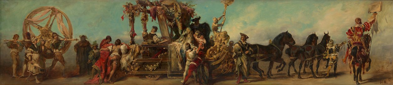 Luonnos vuoden 1879 paraatiin – Tekstiiliteollisuus tekijältä Hans Makart