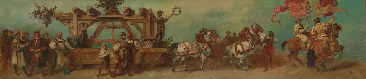 Luonnos vuoden 1879 juhlakulkueeseen - Kirvesmiehet tekijältä Hans Makart