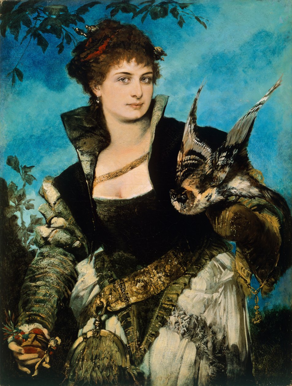 Haukkamies Hans Makart (1840-1884), öljy kankaalle tekijältä Hans Makart