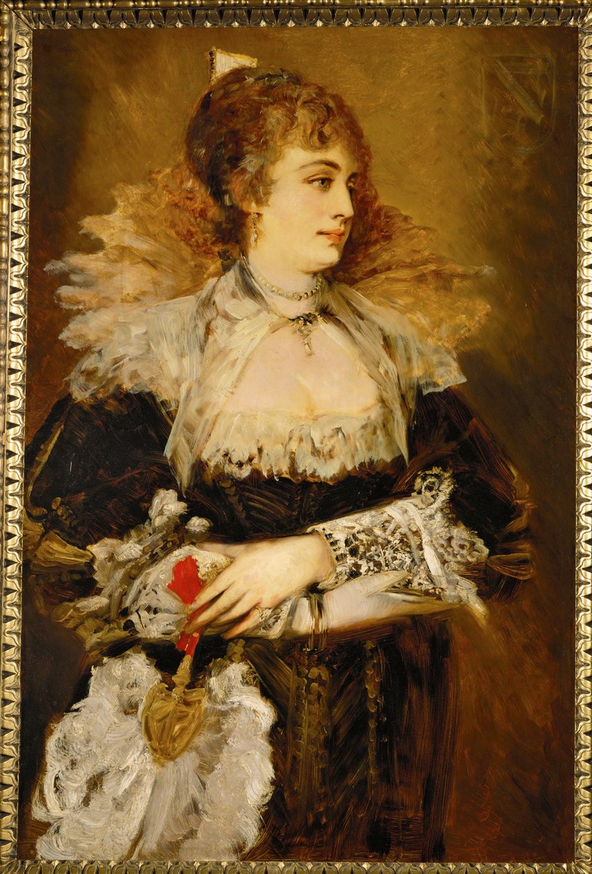 Hanna Klinkosch, Wienin yläluokan tunnettu jäsen ... (maalaus puulle)... tekijältä Hans Makart