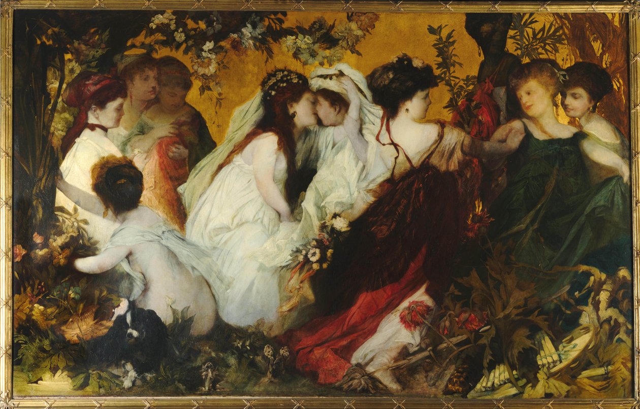 Moderni Amoretti, Triptyykki, oikea paneeli, 1868. tekijältä Hans Makart
