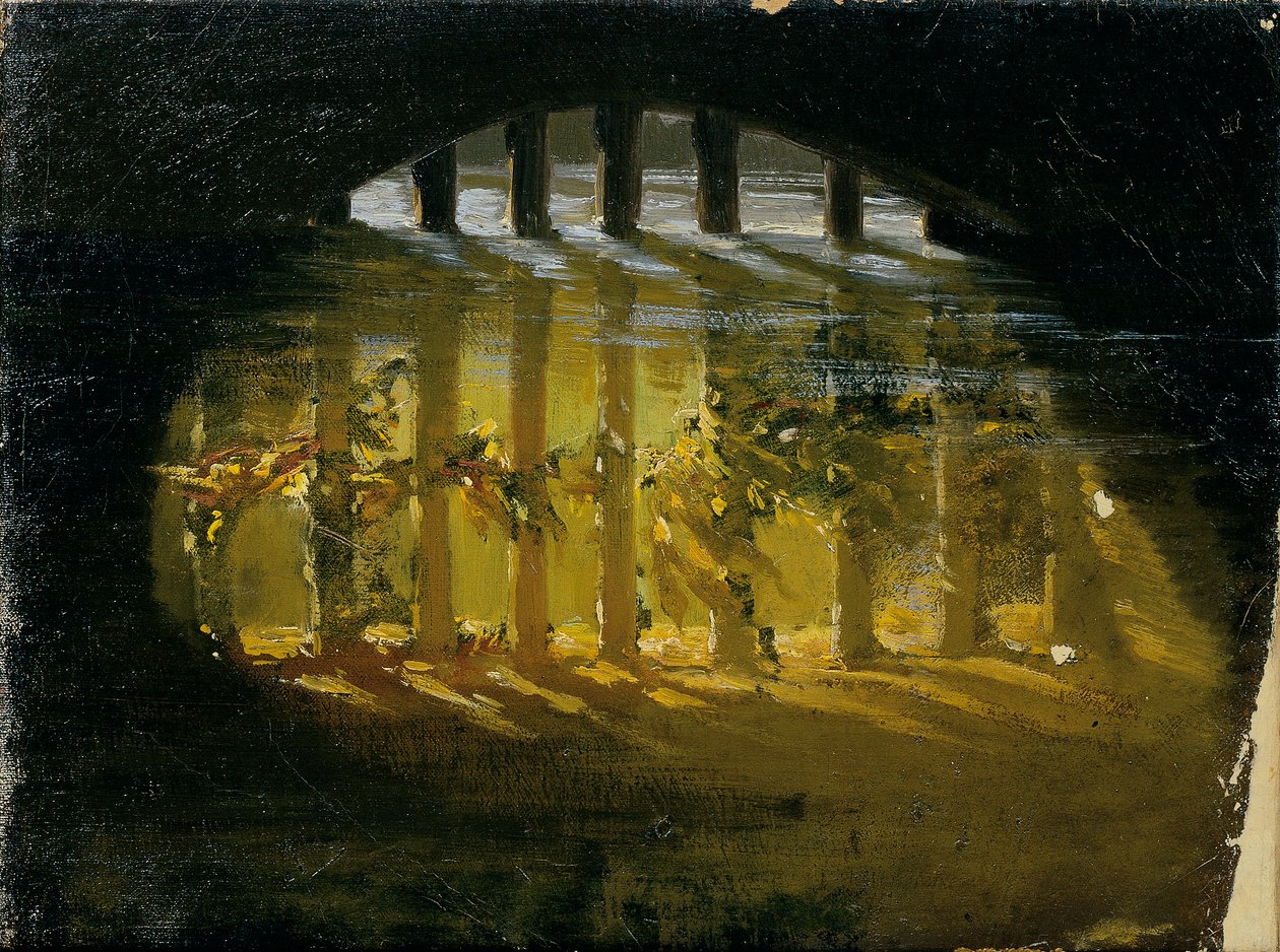 Motiivi Hellbrunnin palatsipuistosta tekijältä Hans Makart
